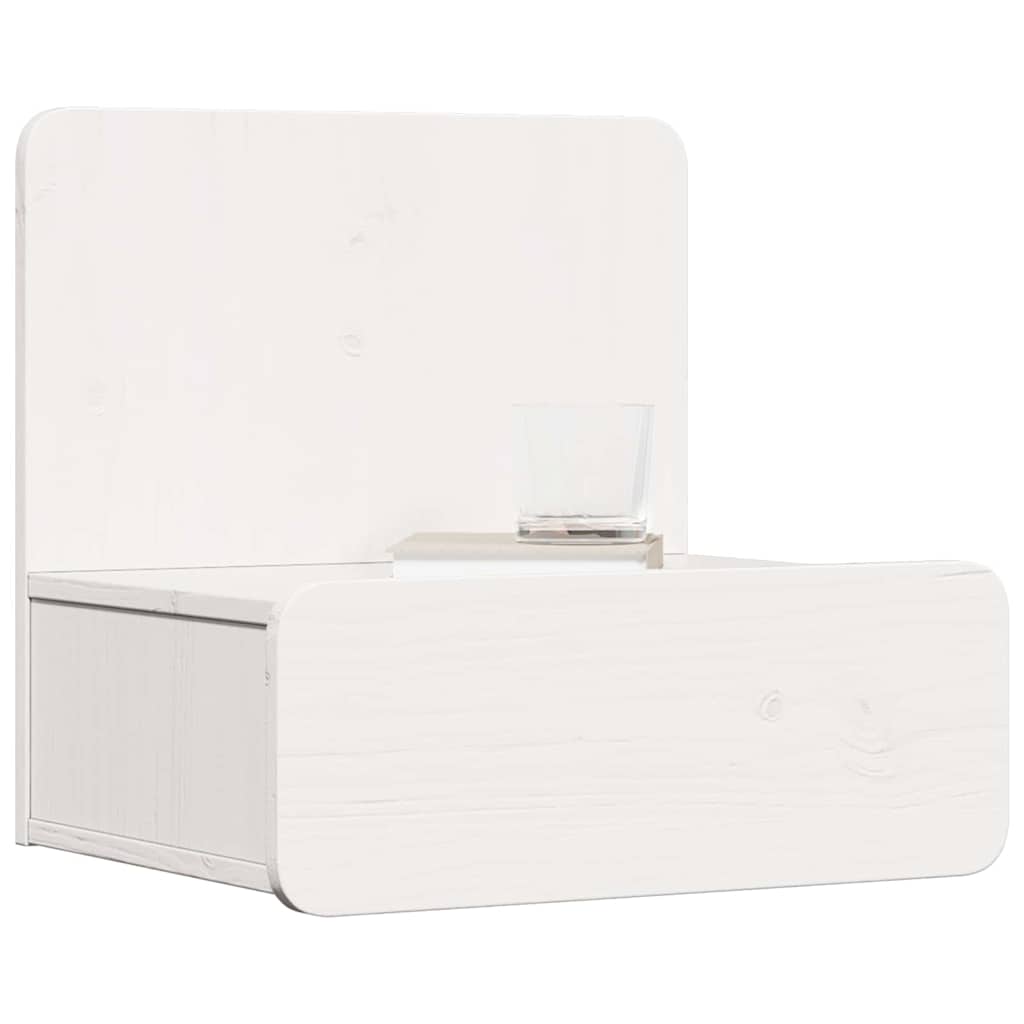 Sengebord 2 pcs Hvid 44 x 32,5 x 40 cm Massivt fyrretræ