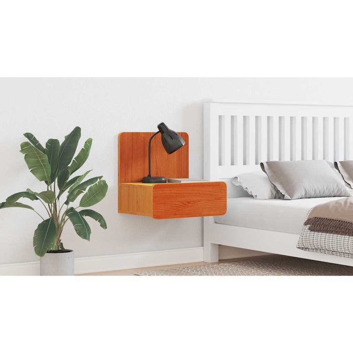 Sengebord Voks brun 44 x 32,5 x 40 cm Massivt fyrretræ