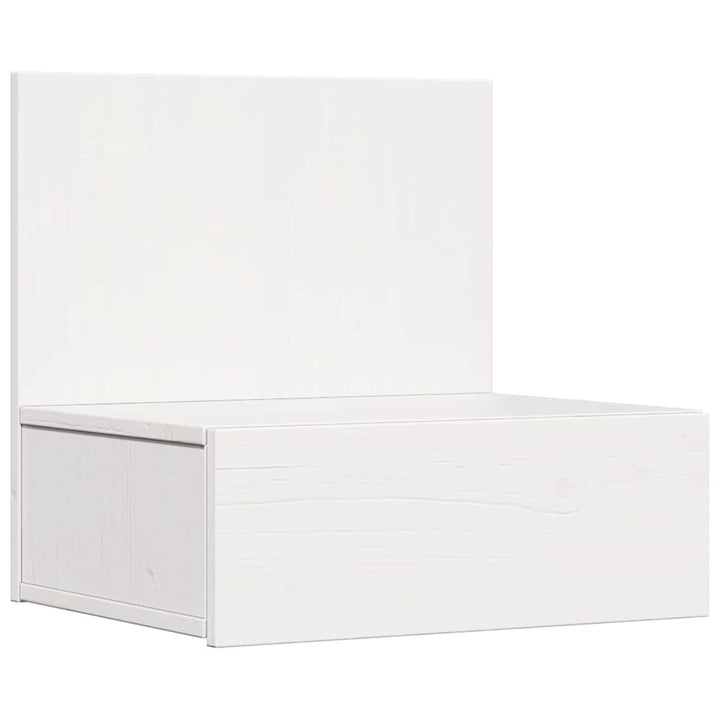 Sengebord med skuffe Hvid 42 x 32,5 x 40 cm Massivt fyrretræ