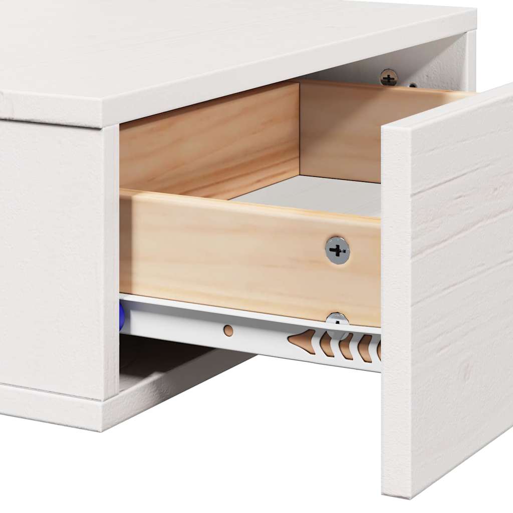 Sengebord 2 pcs Hvid 42 x 32,5 x 40 cm Massivt fyrretræ
