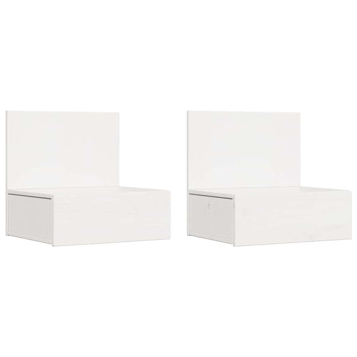 Sengebord 2 pcs Hvid 42 x 32,5 x 40 cm Massivt fyrretræ