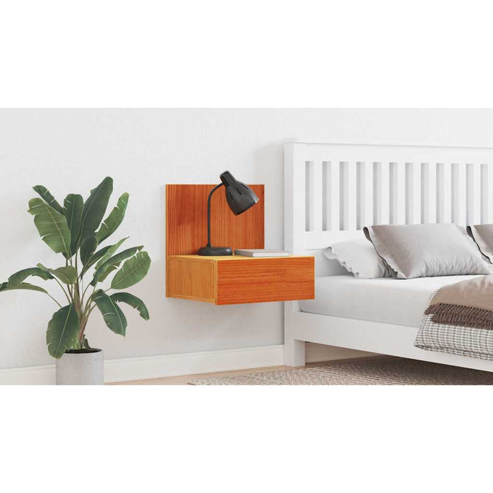 Sengebord Voks brun 42 x 32,5 x 40 cm Massivt fyrretræ