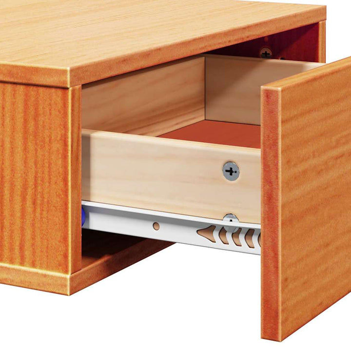 Sengebord 2 pcs Voks brun 42 x 32,5 x 40 cm Massivt fyrretræ