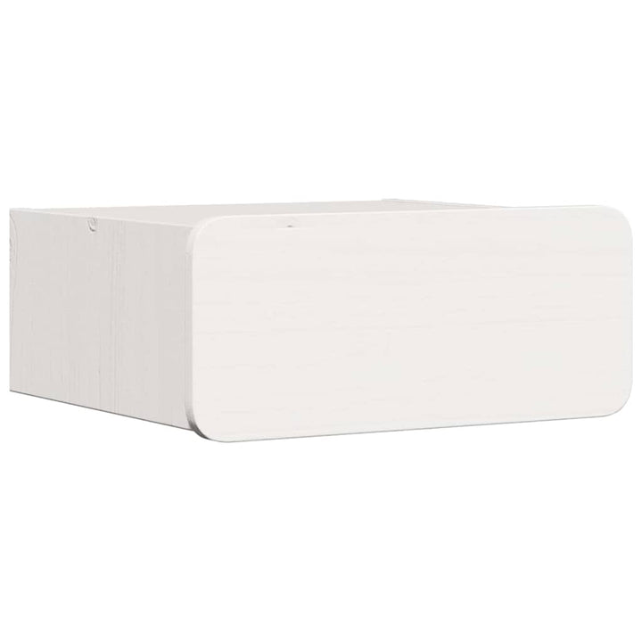Sengebord med skuffe Hvid 39 x 34 x 16,5 cm Massivt fyrretræ