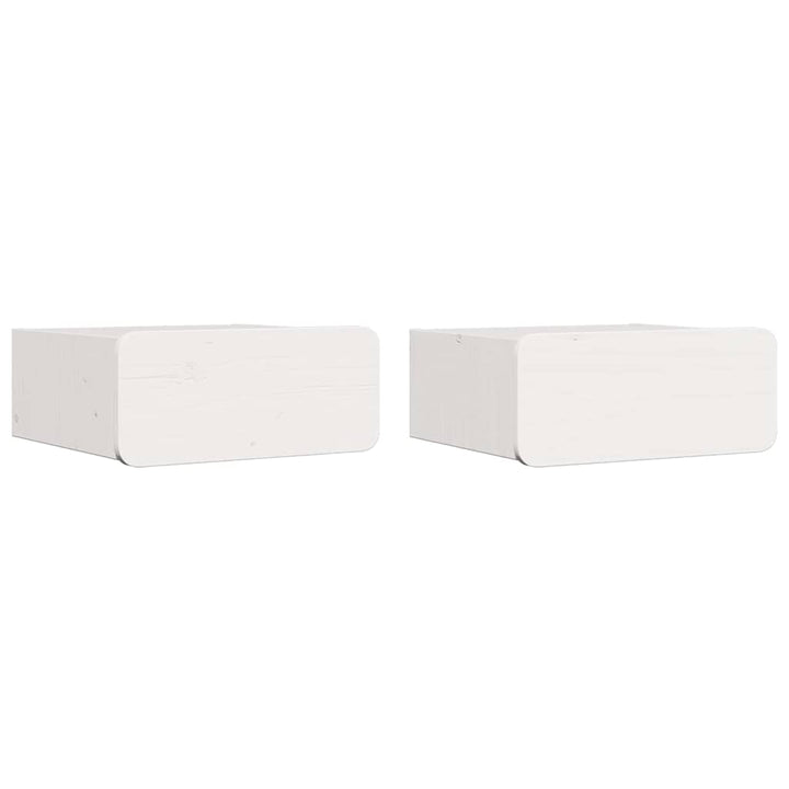 Sengebord 2 pcs Hvid 39 x 34 x 16,5 cm Massivt fyrretræ