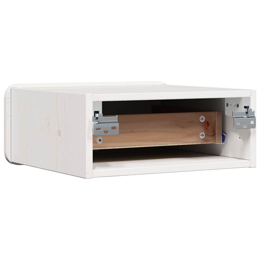 Sengebord 2 pcs Hvid 39 x 34 x 16,5 cm Massivt fyrretræ