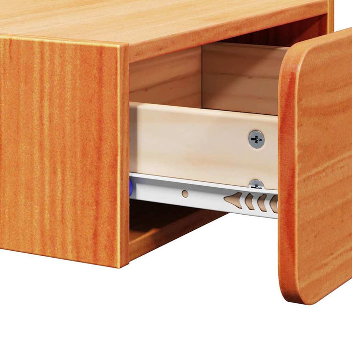 Sengebord Voks brun 39 x 34 x 16,5 cm Massivt fyrretræ