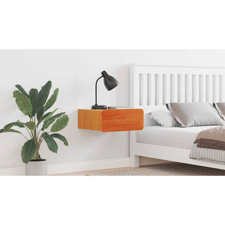 Sengebord Voks brun 39 x 34 x 16,5 cm Massivt fyrretræ