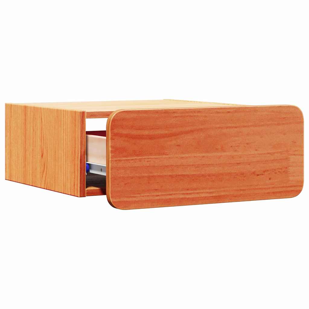 Sengebord Voks brun 39 x 34 x 16,5 cm Massivt fyrretræ