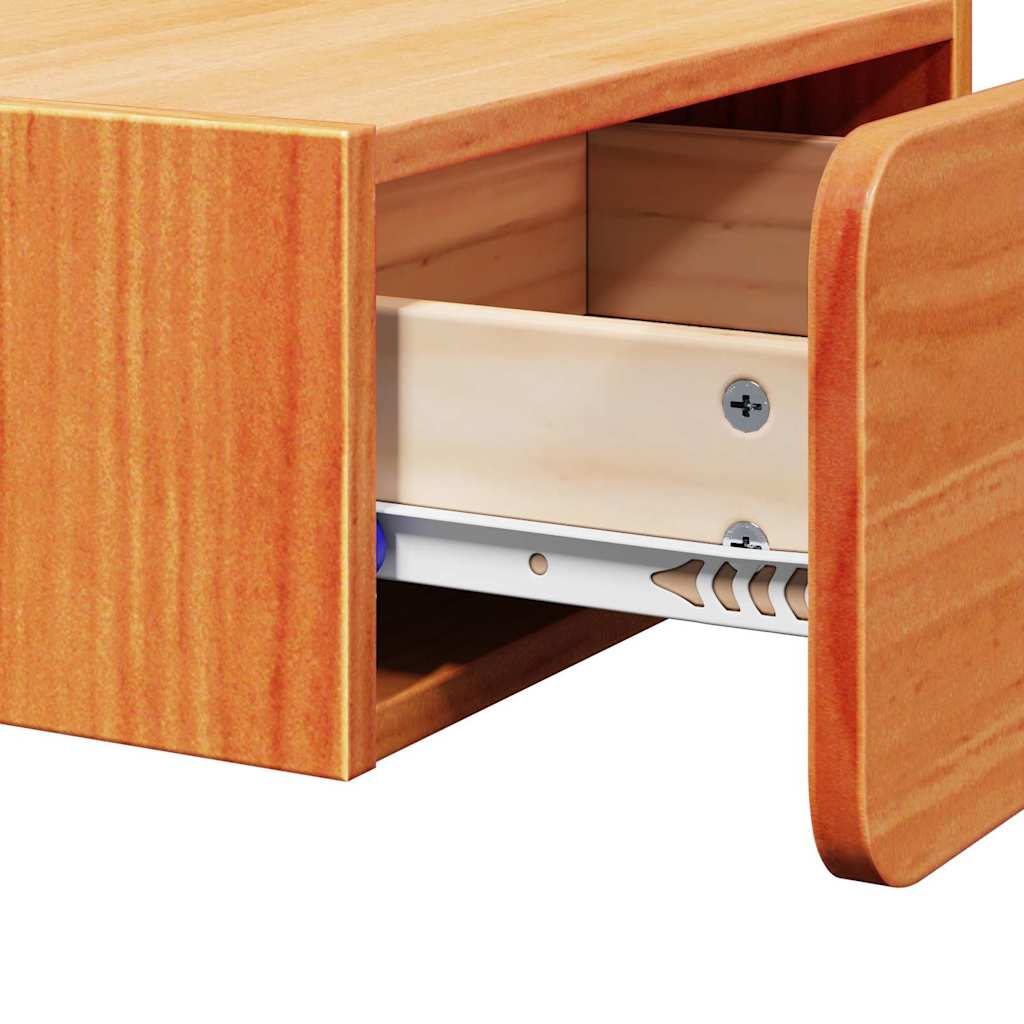 Sengebord 2 pcs Voks brun 39 x 34 x 16,5 cm Massivt fyrretræ