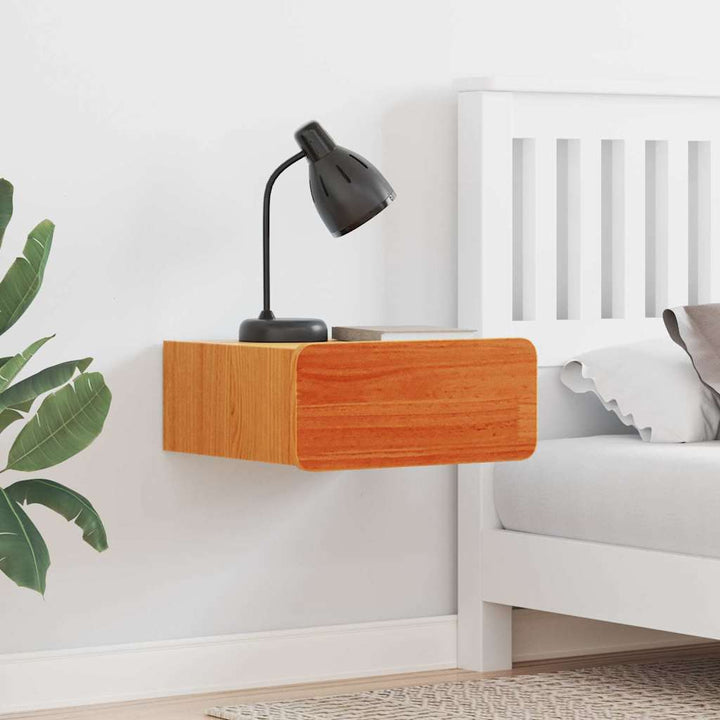 Sengebord 2 pcs Voks brun 39 x 34 x 16,5 cm Massivt fyrretræ