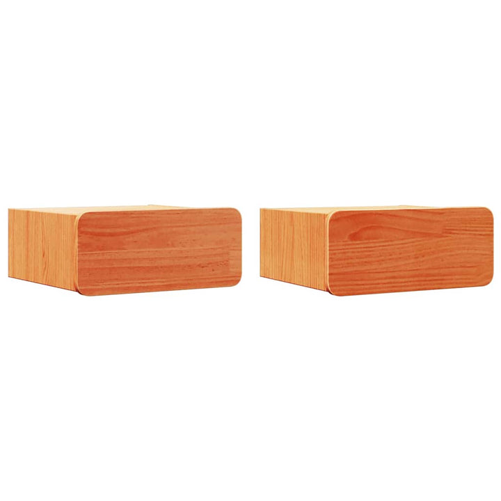 Sengebord 2 pcs Voks brun 39 x 34 x 16,5 cm Massivt fyrretræ