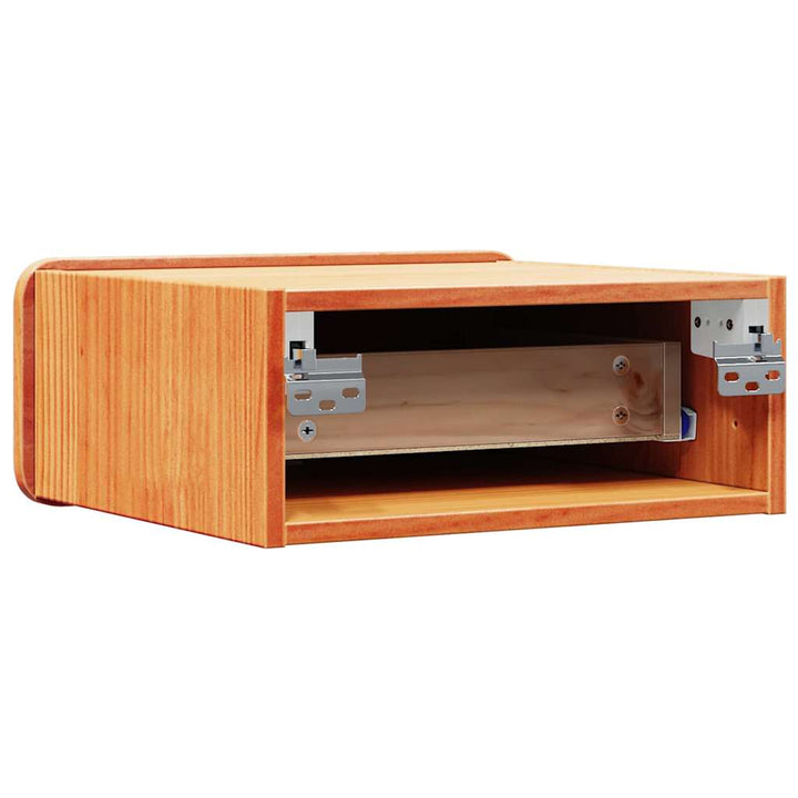 Sengebord 2 pcs Voks brun 39 x 34 x 16,5 cm Massivt fyrretræ