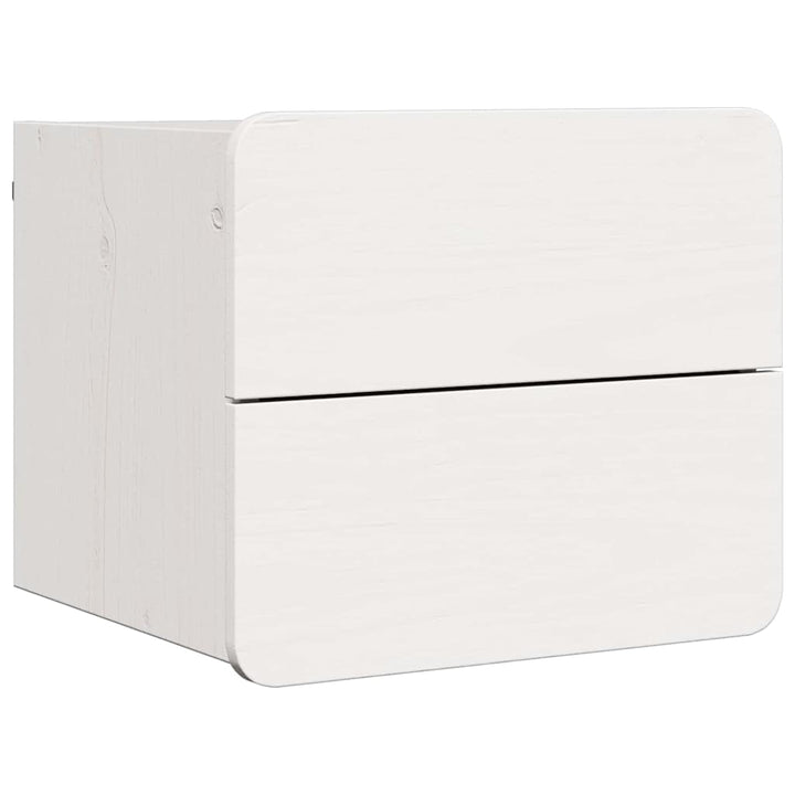 Sengebord med skuffe Hvid 39 x 34 x 33 cm Massivt fyrretræ