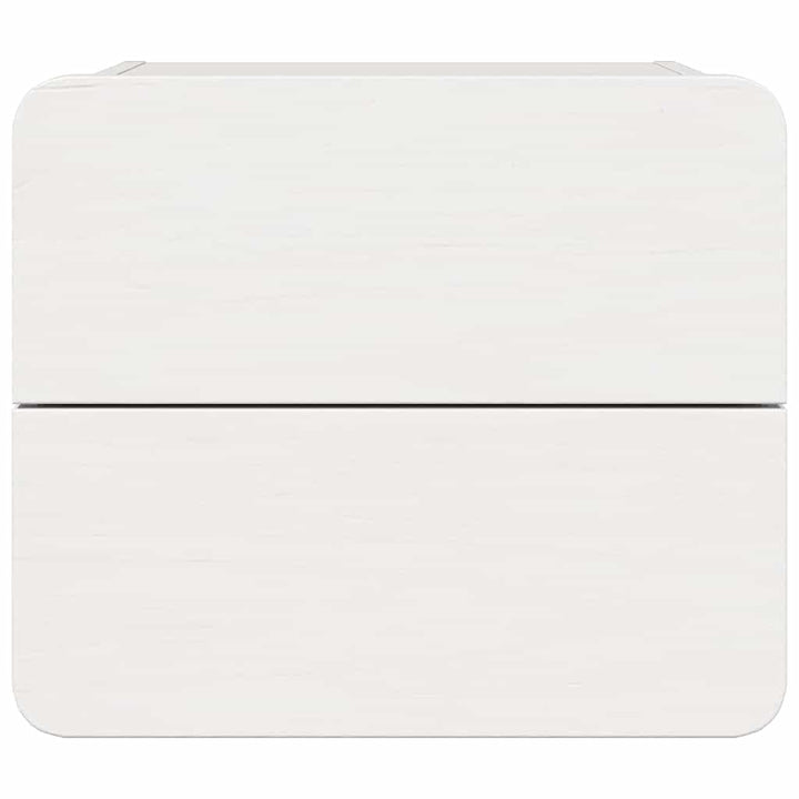 Sengebord med skuffe Hvid 39 x 34 x 33 cm Massivt fyrretræ