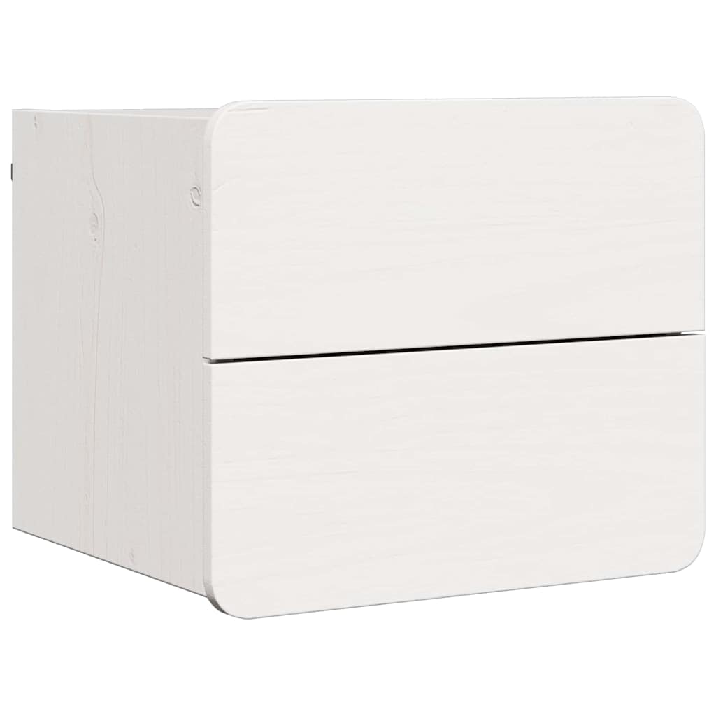 Sengebord 2 pcs Hvid 39 x 34 x 33 cm Massivt fyrretræ