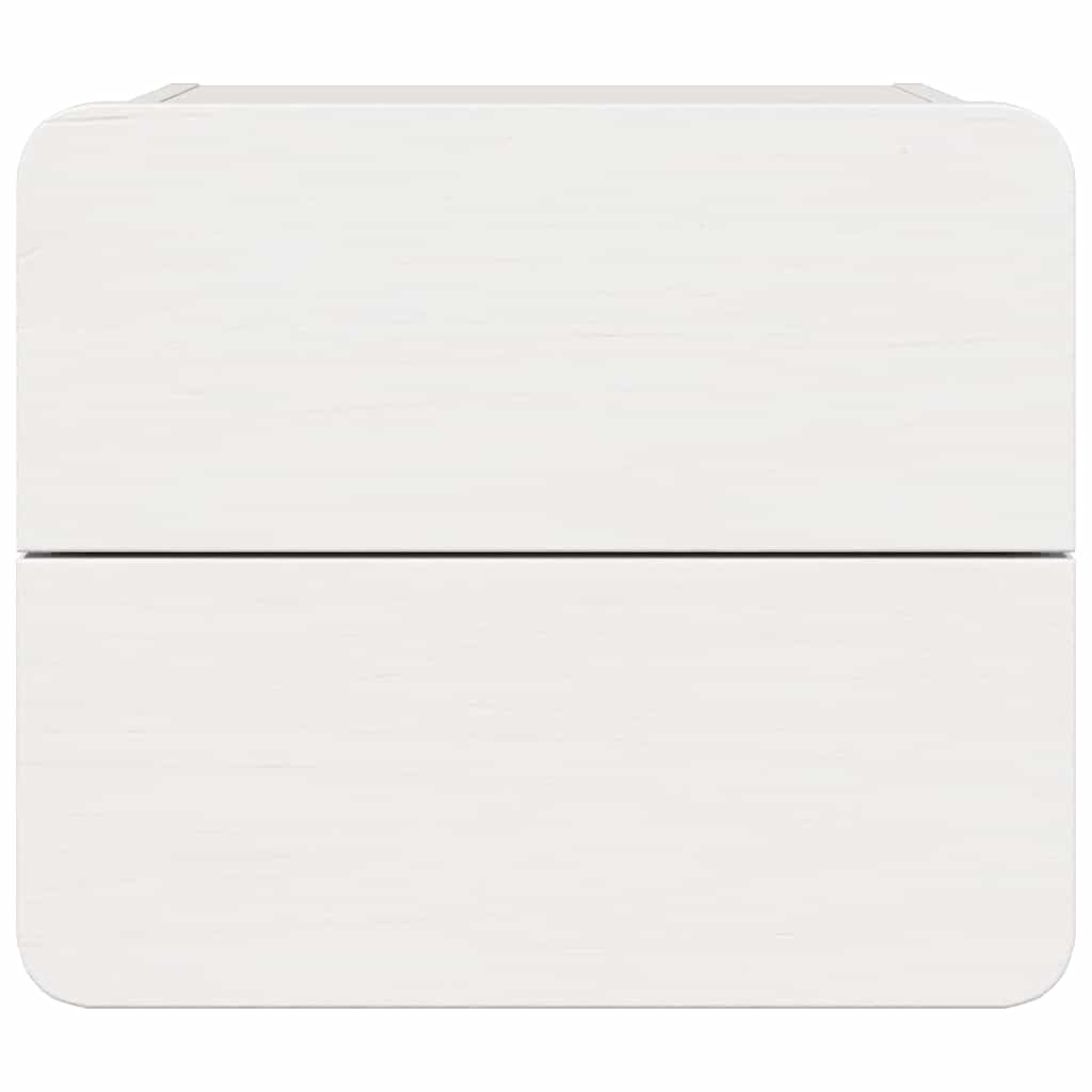 Sengebord 2 stk. Hvid 39 x 34 x 33 cm Massivt fyrretræ