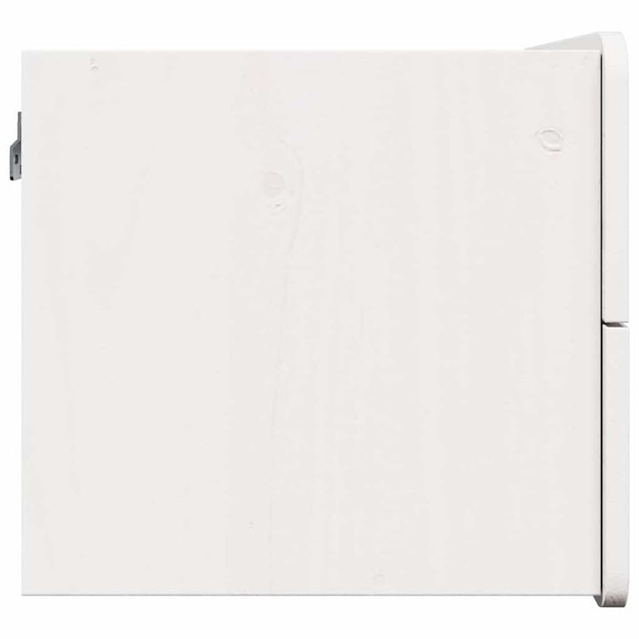Sengebord 2 stk. Hvid 39 x 34 x 33 cm Massivt fyrretræ