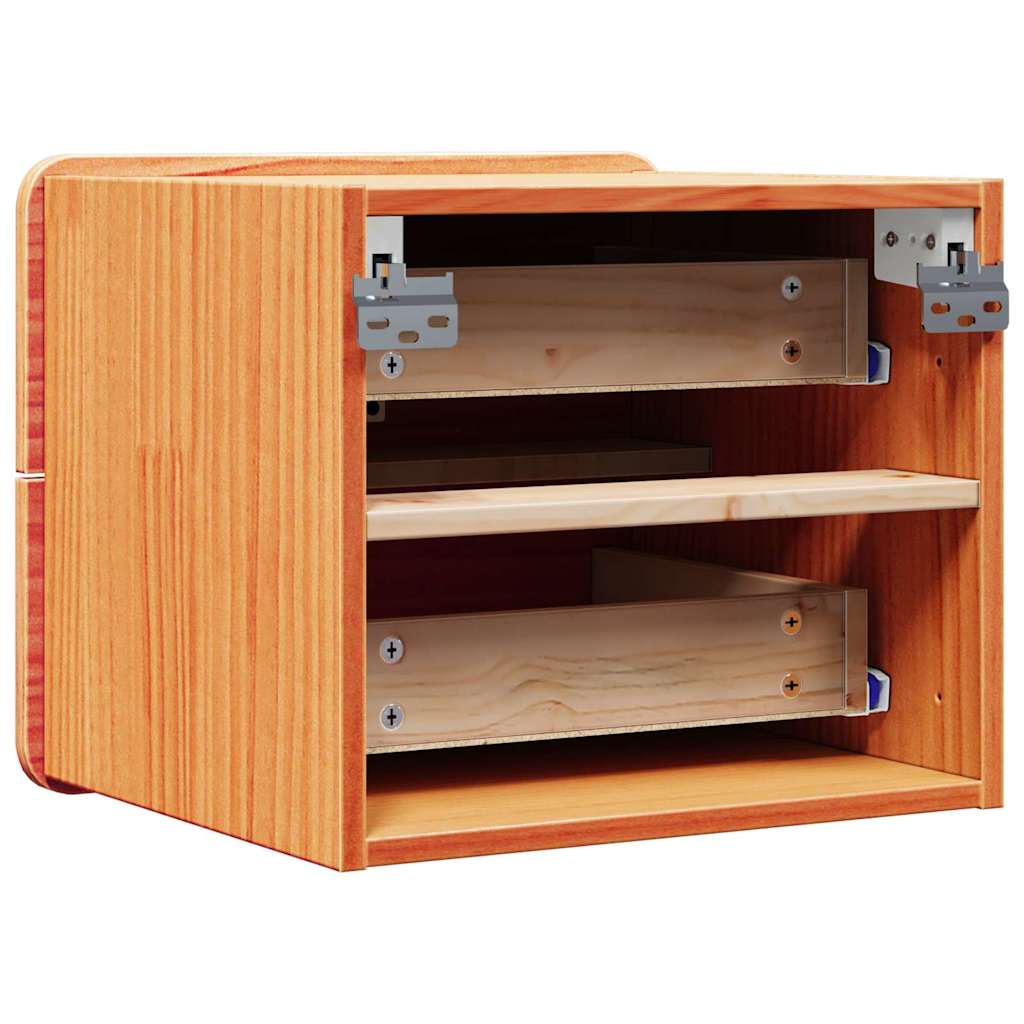 Sengebord 2 pcs Brun 39 x 34 x 33 cm Massivt fyrretræ