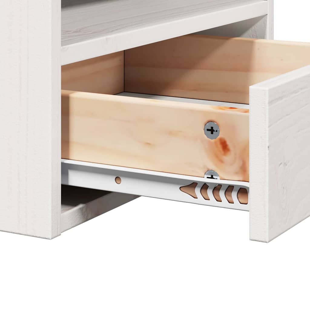 Sengebord 2 pcs Hvid 38 x 36 x 29,5 cm Massivt fyrretræ