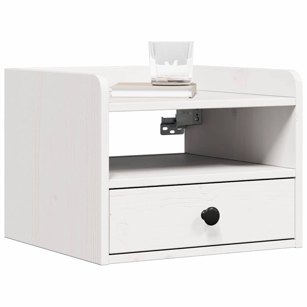 Sengebord 2 pcs Hvid 38 x 36 x 29,5 cm Massivt fyrretræ