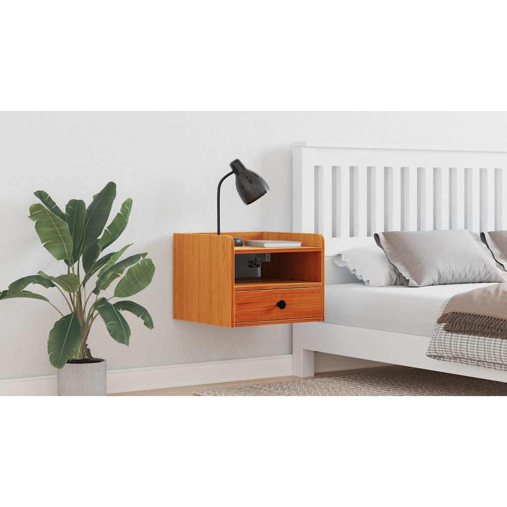 Sengebord Voks brun 38 x 36 x 29,5 cm Massivt fyrretræ