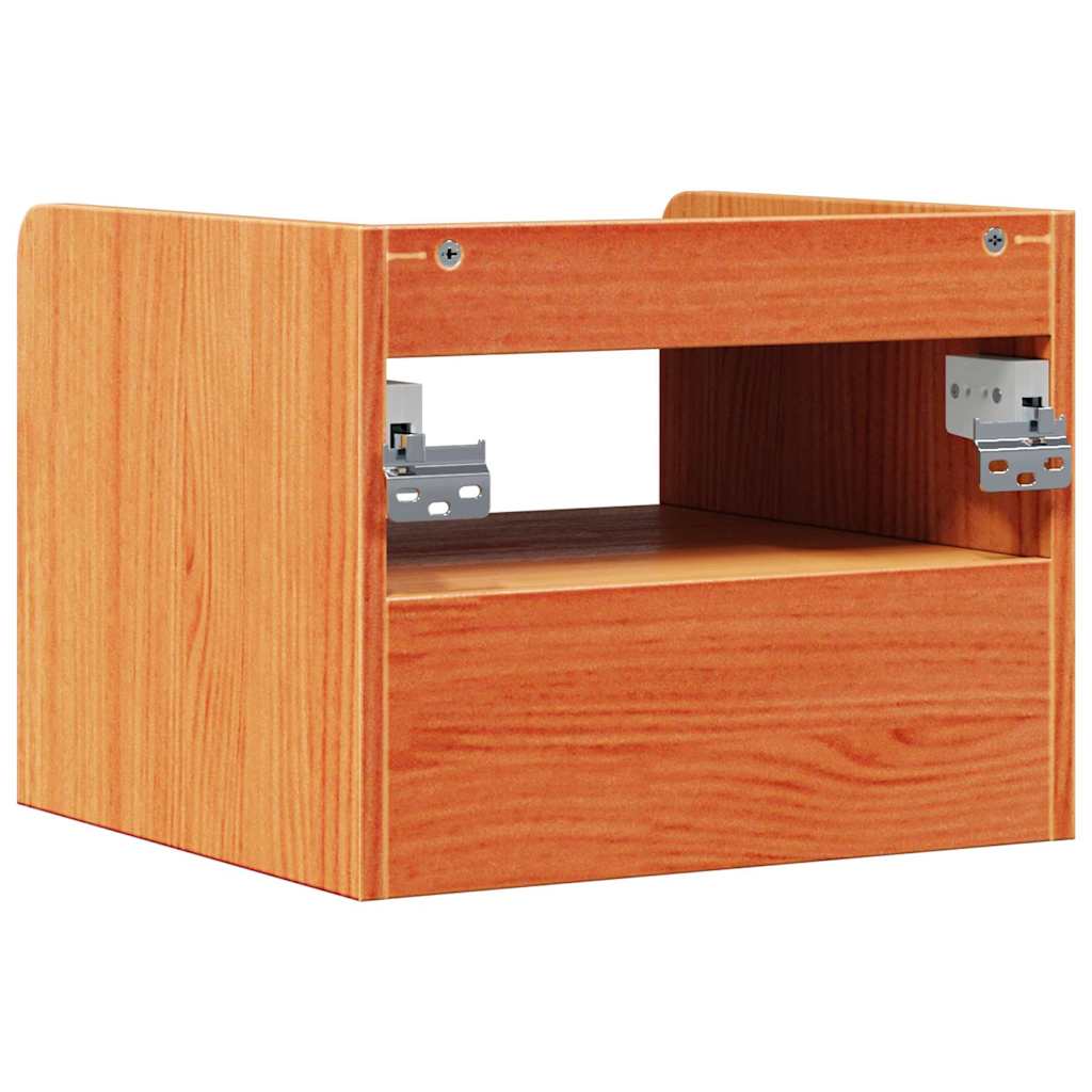 Sengebord 2 pcs Voks brun 38 x 36 x 29,5 cm Massivt fyrretræ