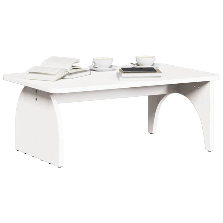Sofabord Hvid 80 x 50 x 31 cm Massivt fyrretræ