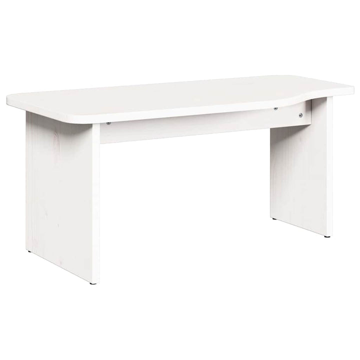 Sofabord 2 pcs Hvid Massivt fyrretræ
