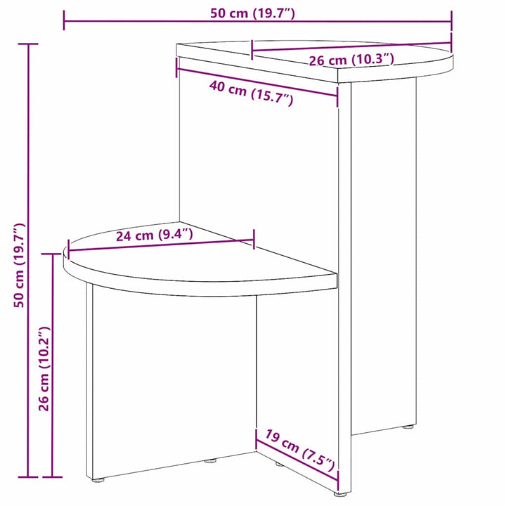 Sofabord Voks brun 50 x 40 x 50 cm Massivt fyrretræ