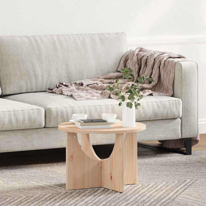Sofabord Naturfarvet 50 x 50 x 35 cm Massivt fyrretræ