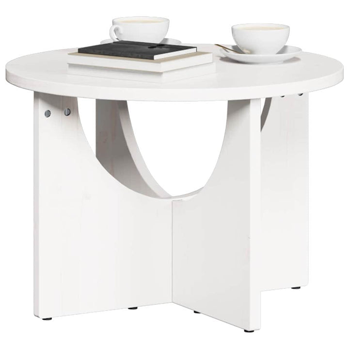 Sofabord Hvid 50 x 50 x 35 cm Massivt fyrretræ
