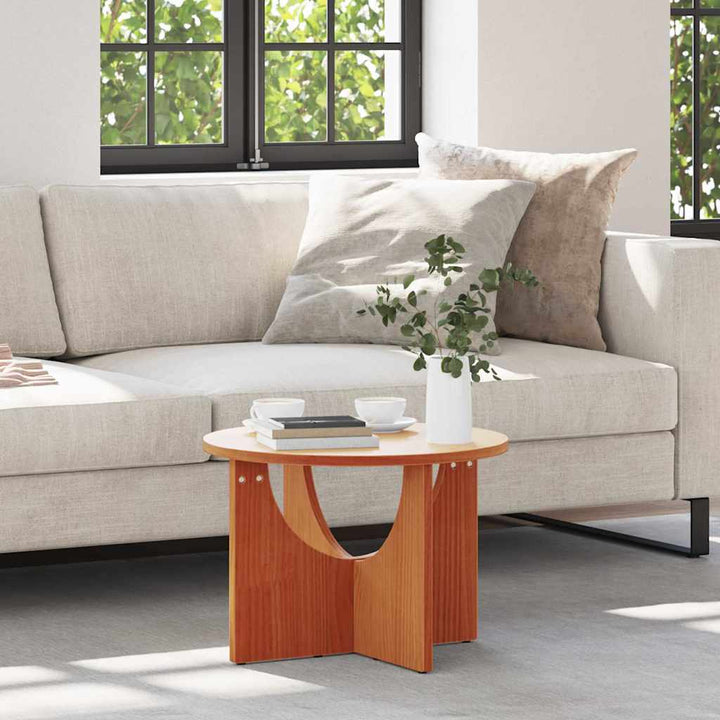 Sofabord Voks brun 50 x 50 x 35 cm Massivt fyrretræ