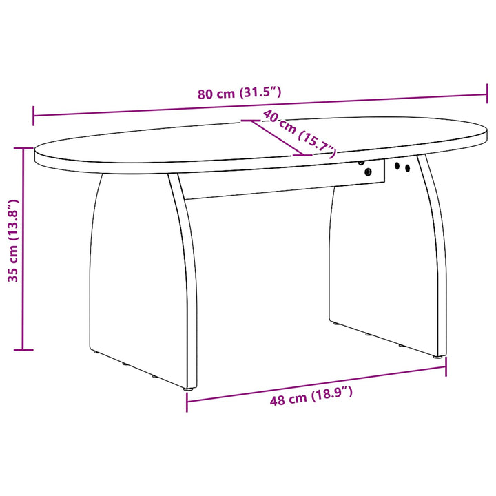Sofabord Brun 80 x 40 x 35 cm Massiv fyrretræ
