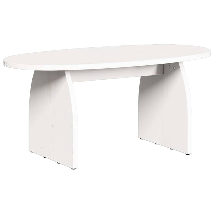 Sofabord Hvid 80 x 40 x 35 cm Massiv fyrretræ