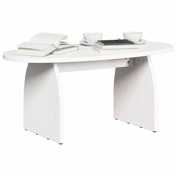 Sofabord Hvid 80 x 40 x 35 cm Massiv fyrretræ