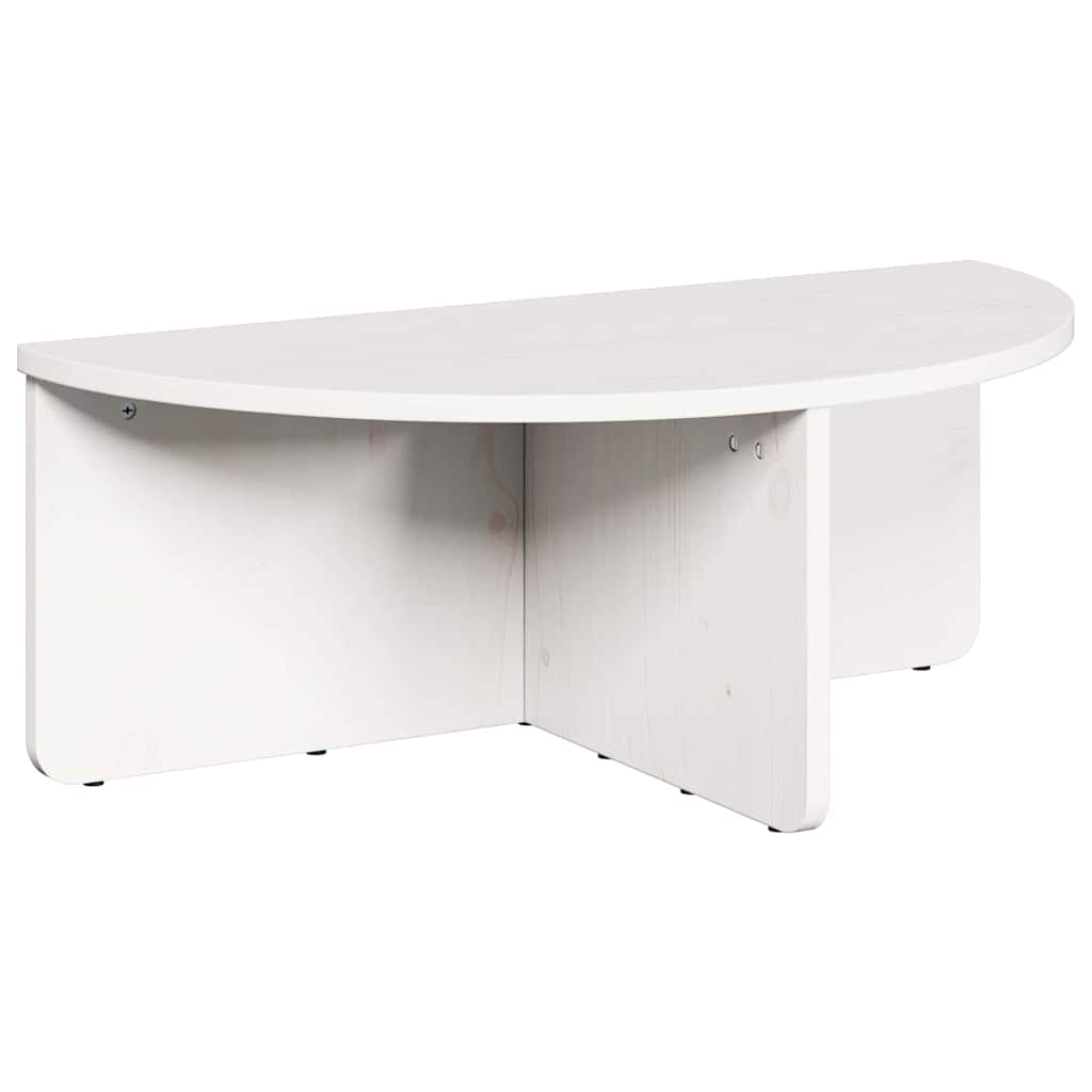 Sofabord 2 pcs Hvid Massivt fyrretræ