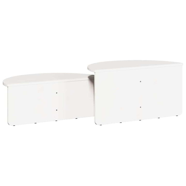 Sofabord 2 pcs Hvid Massivt fyrretræ