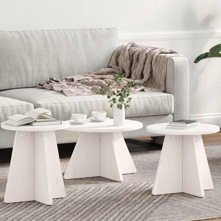 Sofabord 3 pcs Hvid