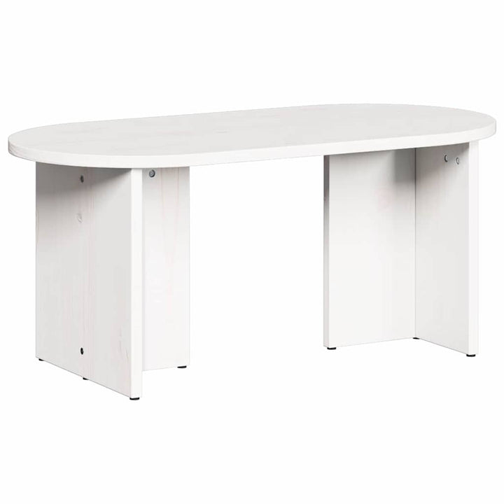 Sofabord Hvid 80 x 39,5 x 35 cm Massivt fyrretræ