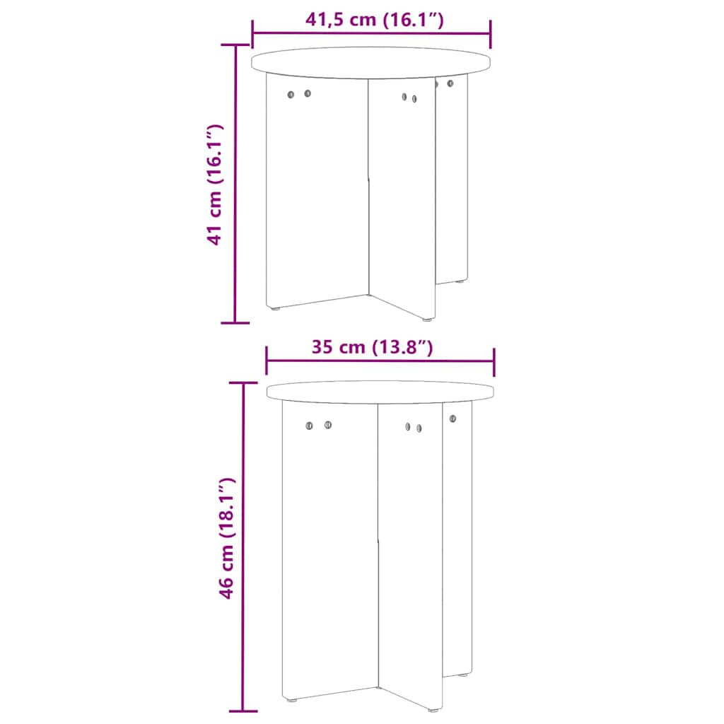 Sofabord 2 pcs Hvid
