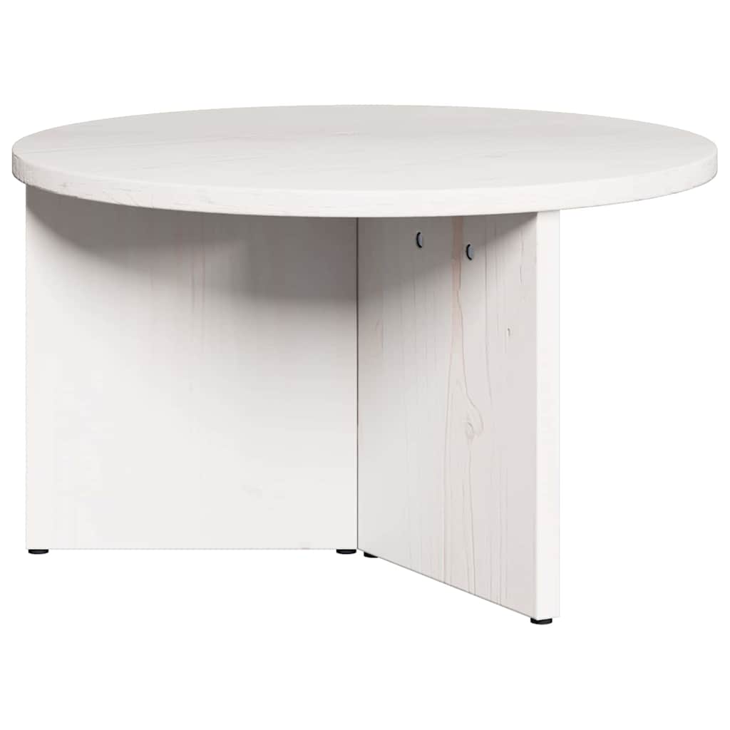 Sofabord 2 pcs Hvid Massivt fyrretræ