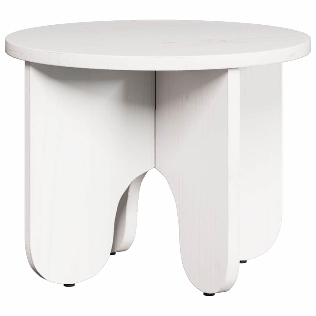 Sofabord 2 pcs Hvid Massivt fyrretræ