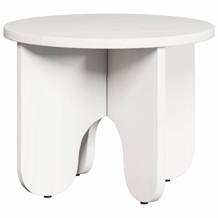 Sofabord 2 pcs Hvid Massivt fyrretræ