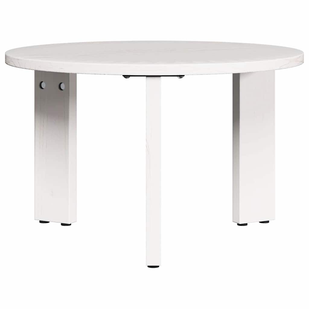 Sofabord 2 pcs Hvid Massivt fyrretræ