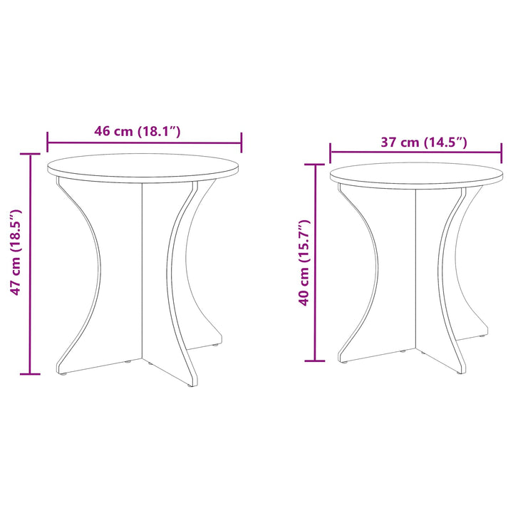 Sofabord 2 pcs Voks brun Massivt fyrretræ