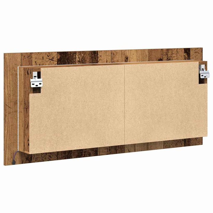 LED Spejlskab Gammelt træ 100 x 12 x 45 cm Konstrueret træ