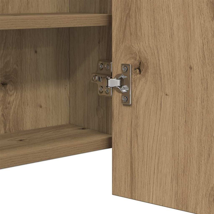 LED Spejlskab Artisan Egetræ 100 x 12 x 45 cm Konstrueret træ