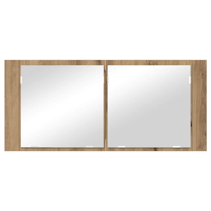LED Spejlskab Artisan Egetræ 100 x 12 x 45 cm Konstrueret træ