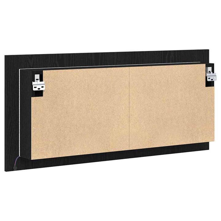 LED Spejlskab med dør Sort eg 100 x 12 x 45 cm Konstrueret træ